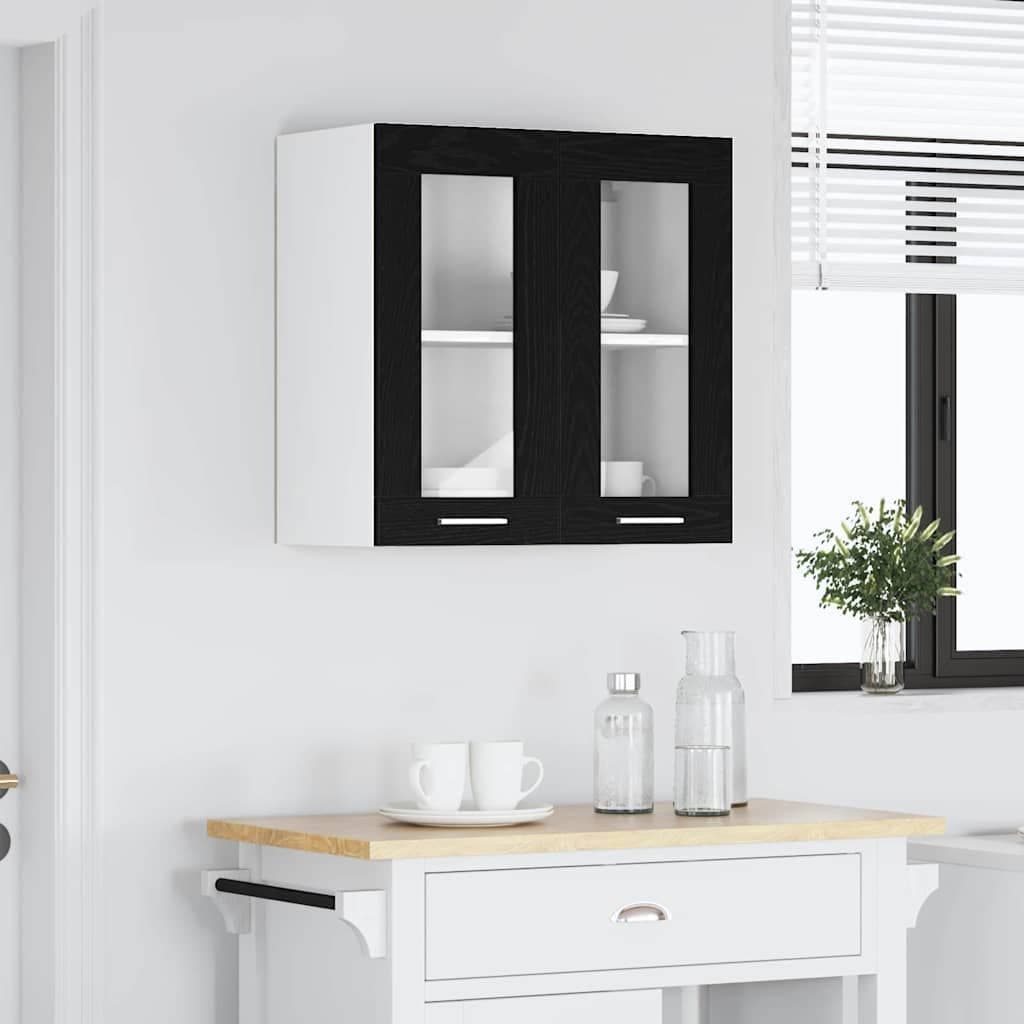 Engineered Wood Hanging Kitchen Cabinet in Black Oak