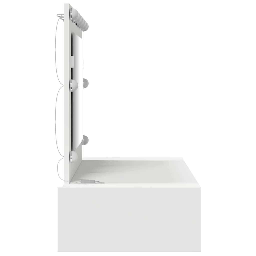 White Dressing Table with Integrated Mirror