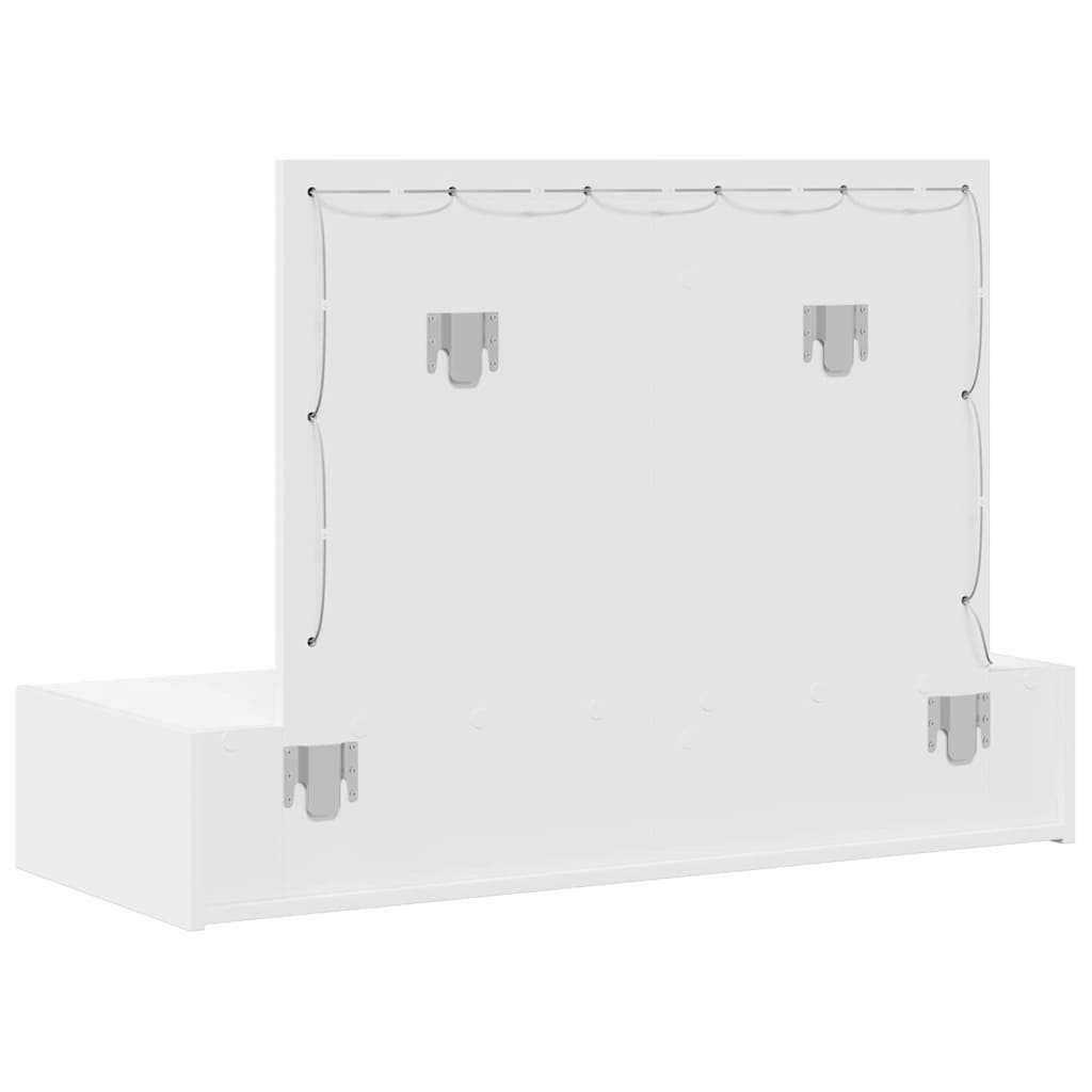 White Dressing Table with Integrated Mirror