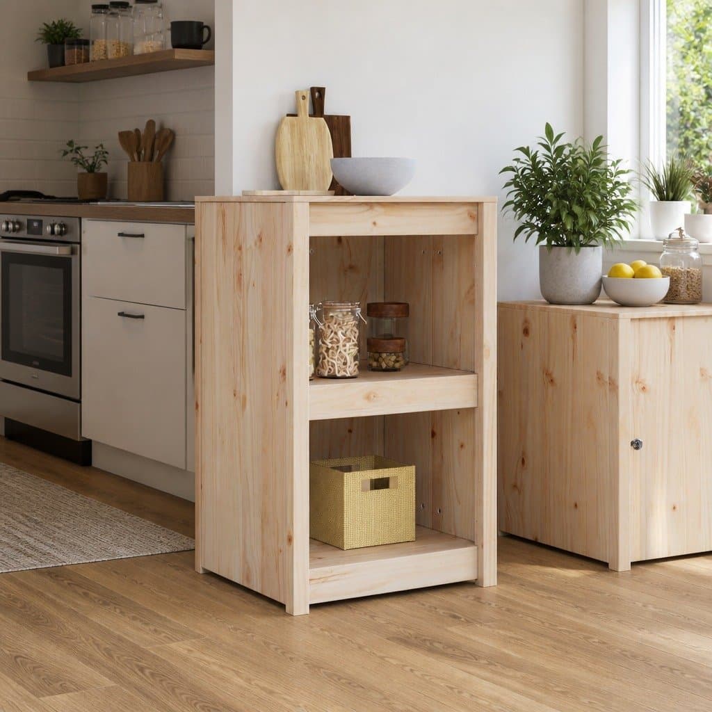Brown Oak Kitchen Cabinet with Shelf Organiser