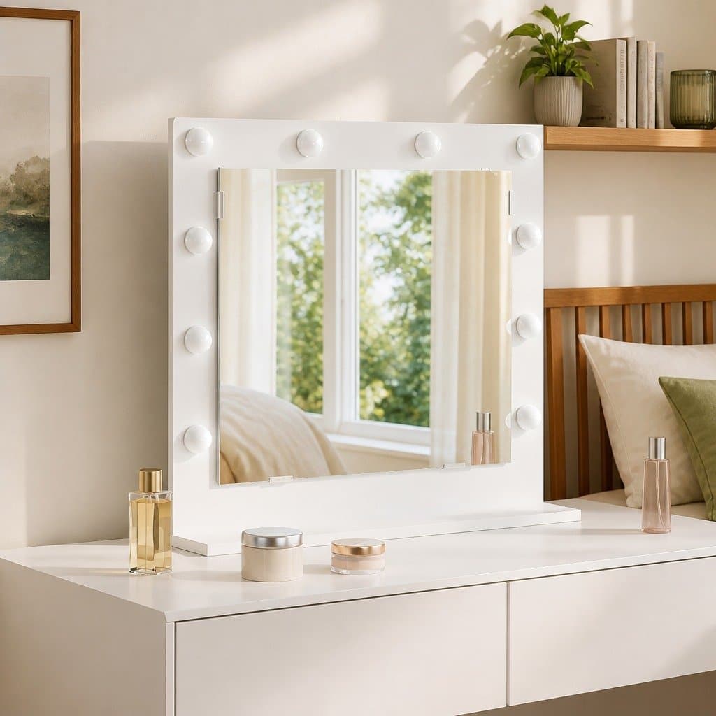 LED Vanity Mirror 60x55x18cm White Makeup