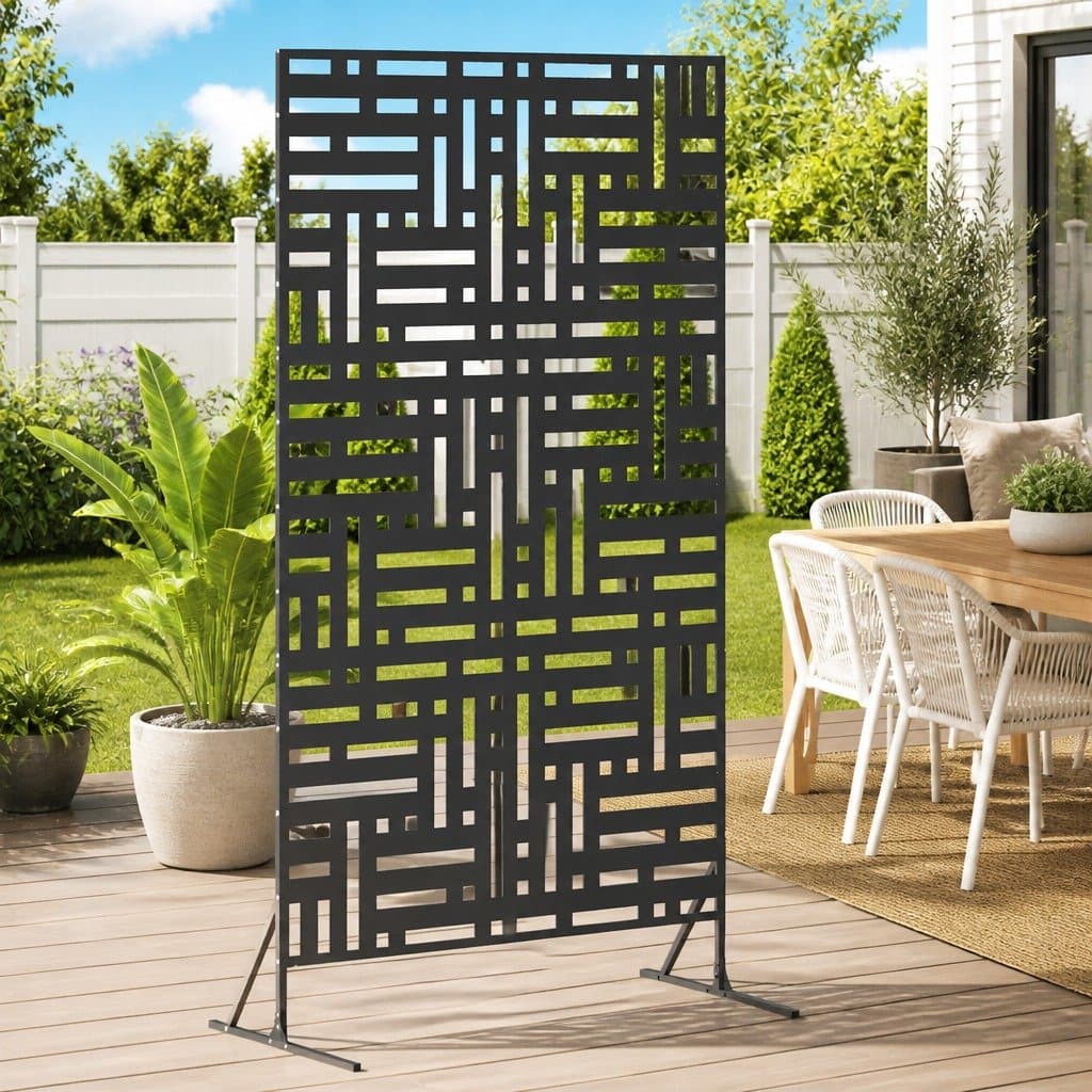 Garden Privacy Screen 100x50x180cm Steel Panel
