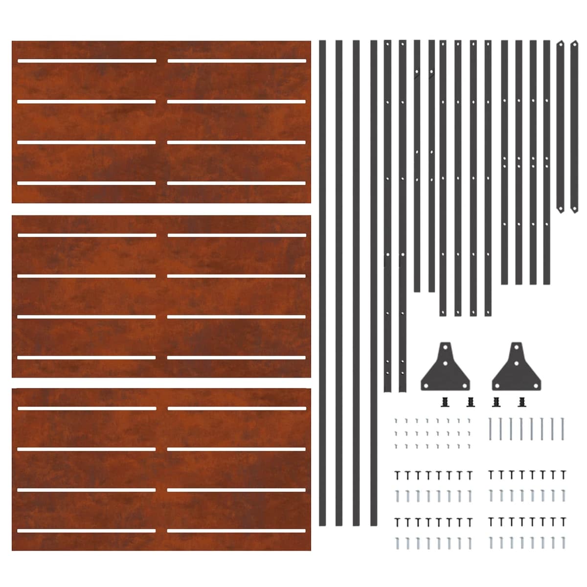 Garden Privacy Screen 100x50x180cm Steel Cut-Out Design Outdoor Patio Fence