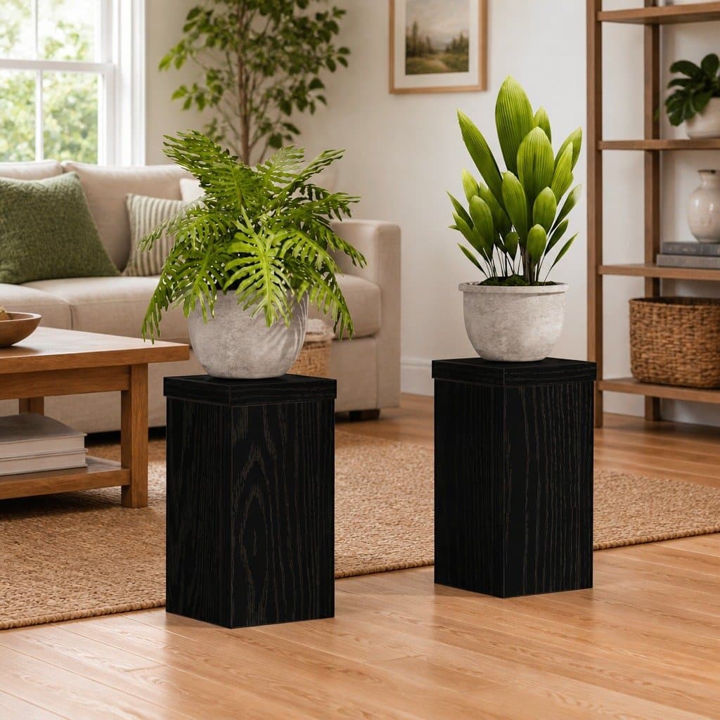 Black Plant Stand Set for Indoor and Outdoor Use