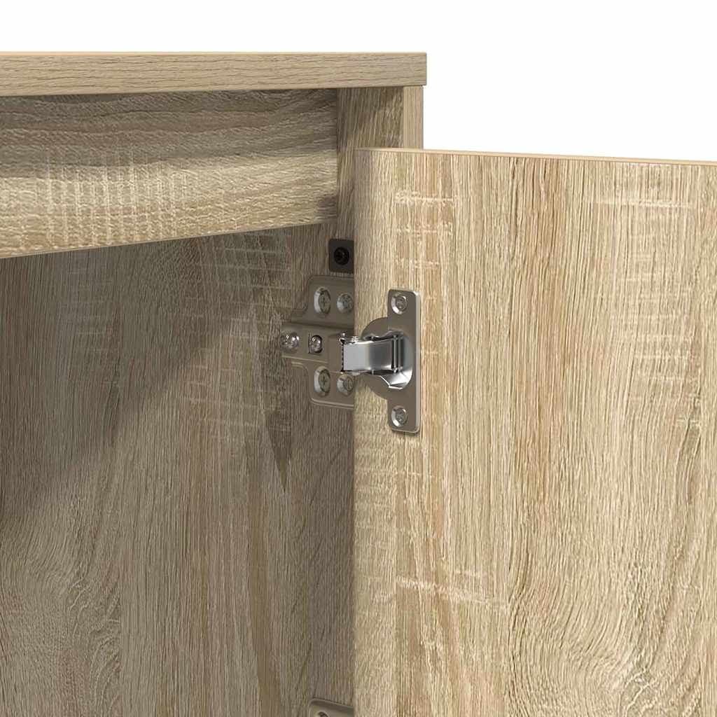 Brown Bedside Cabinet 2 pcs with USB LED Light