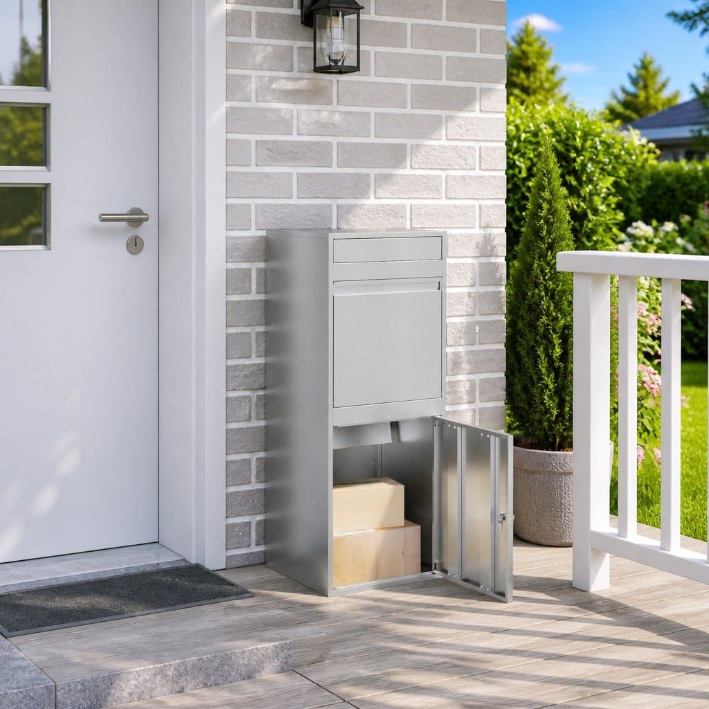 Outdoor Parcel Drop Box with Secure Latch Door