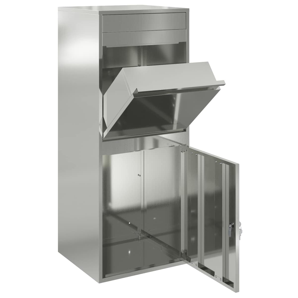 Outdoor Parcel Drop Box with Secure Latch Door