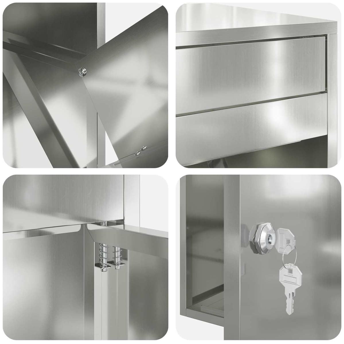 Outdoor Parcel Drop Box with Secure Latch Door