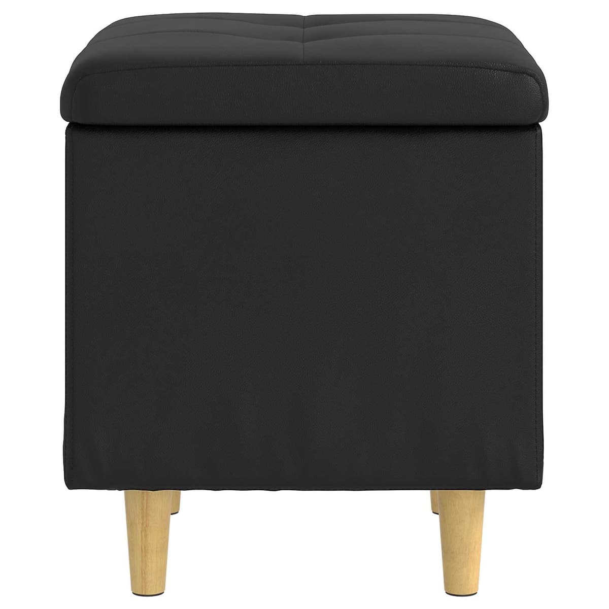 Black Tufted Storage Ottoman with Hidden Compartment