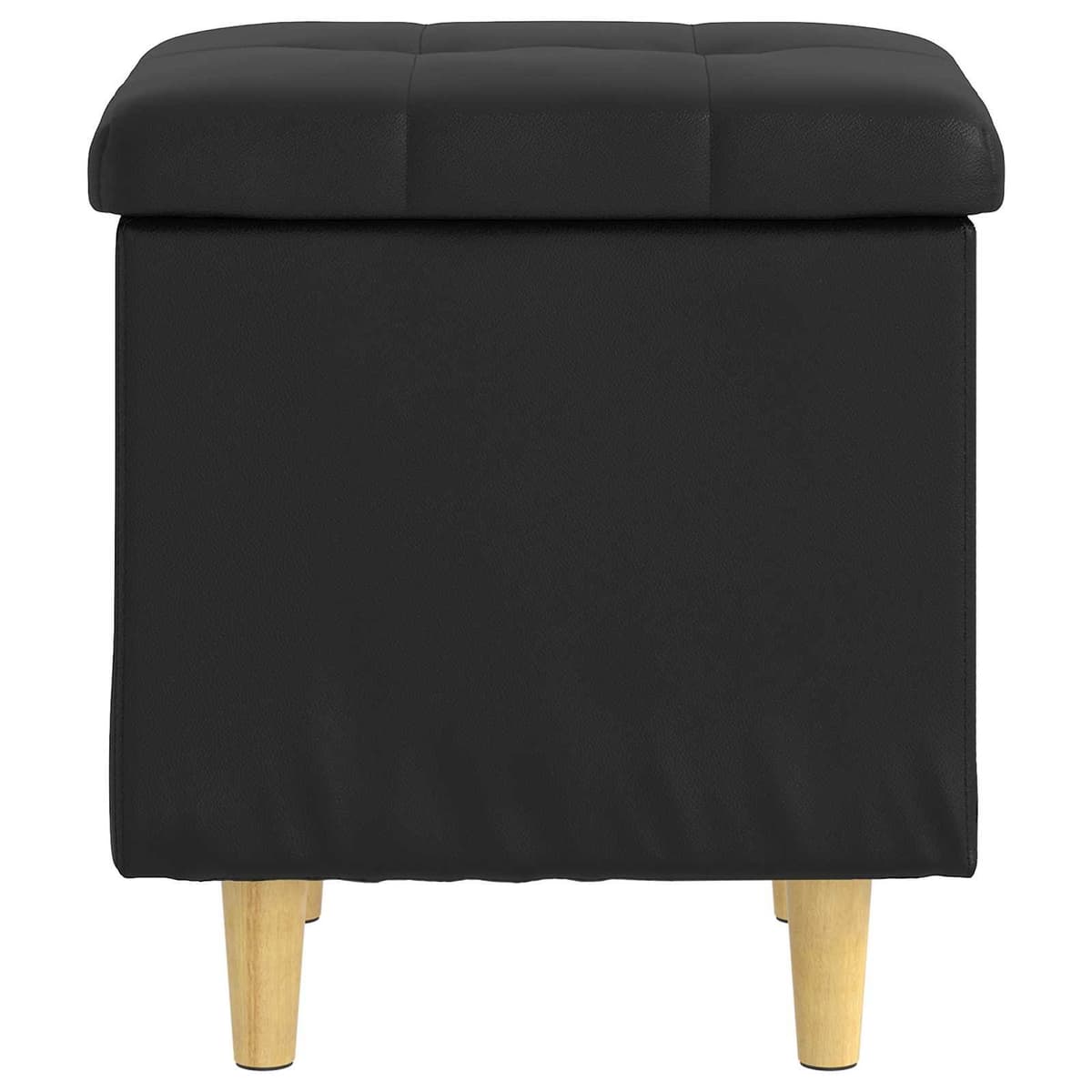 Black Tufted Storage Ottoman with Hidden Compartment