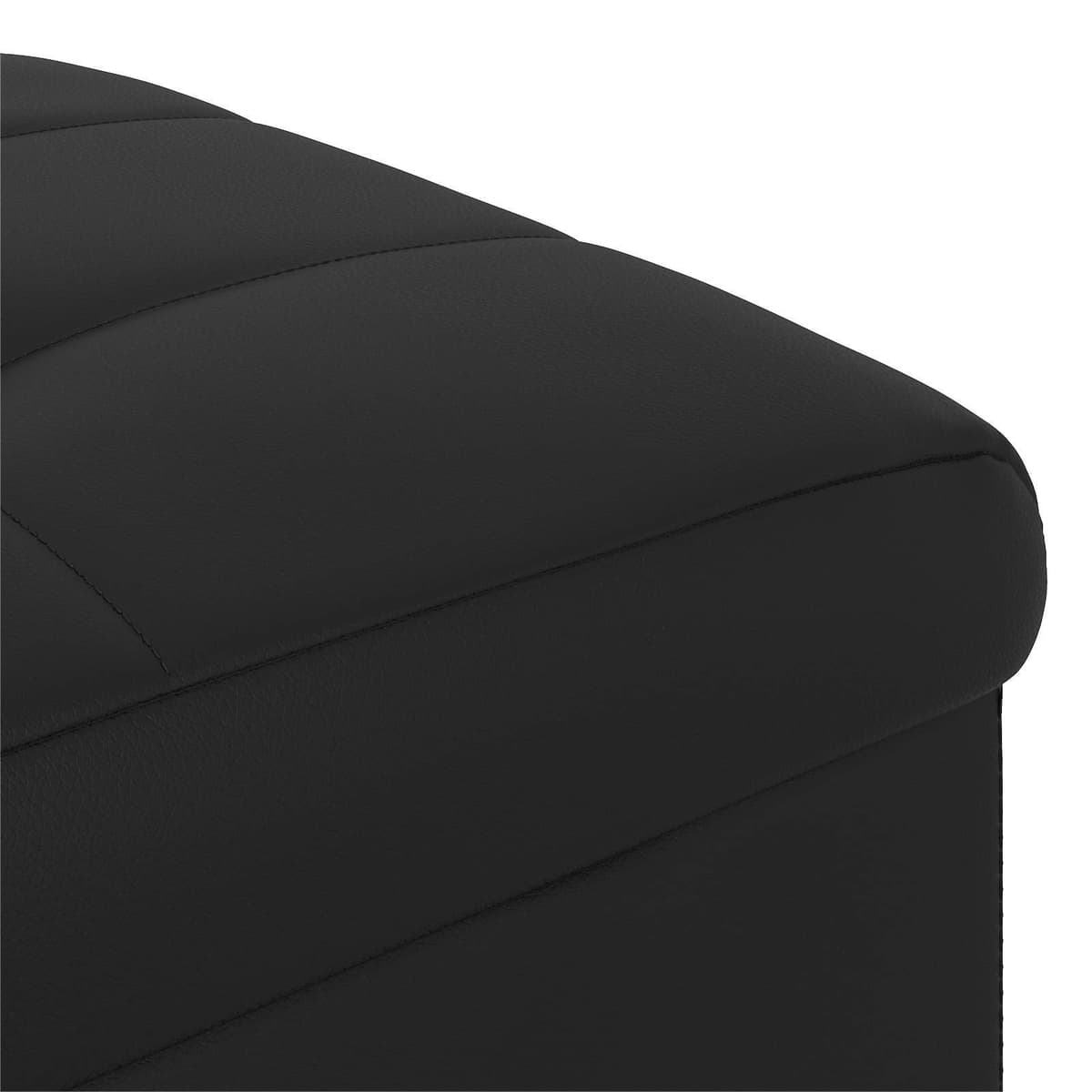 Black Tufted Storage Ottoman with Hidden Compartment