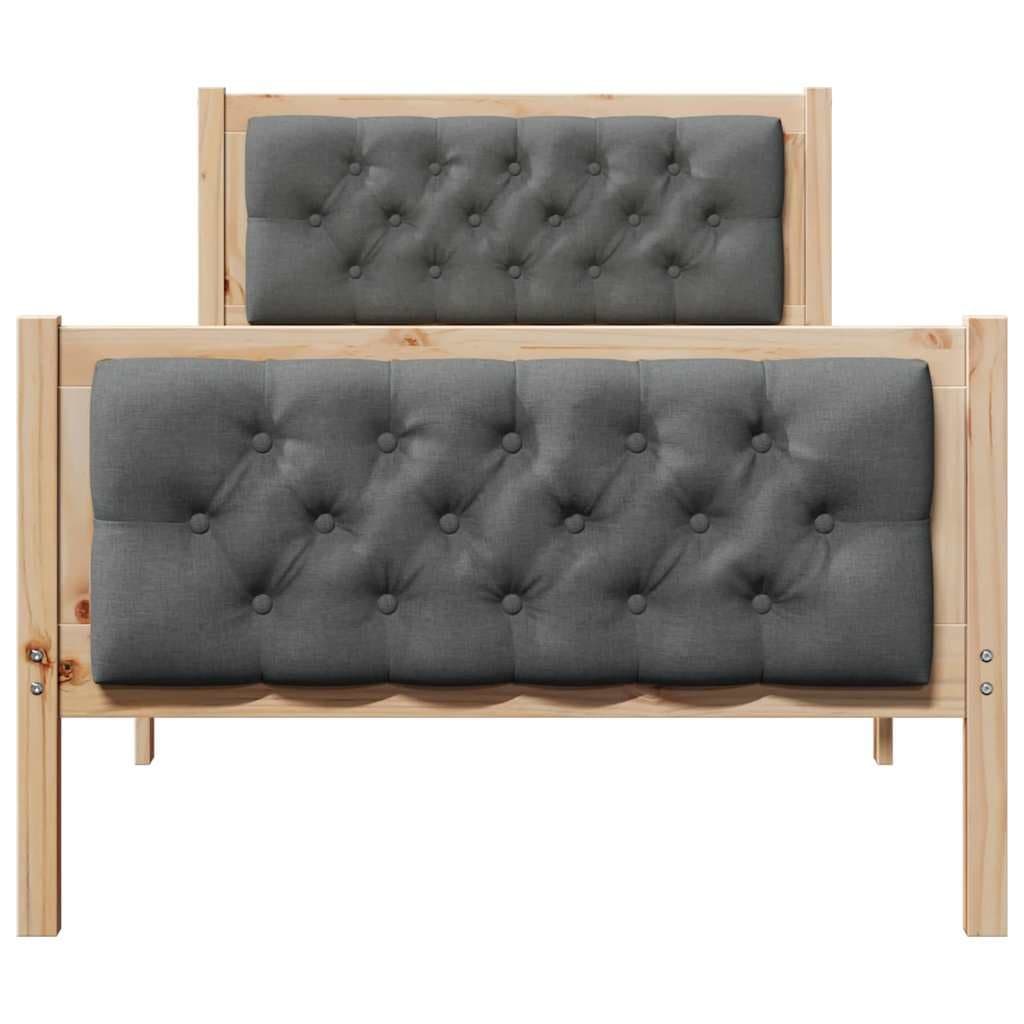 Solid Pine Wood Bed Frame with Modern Headboard 90 x 190 cm