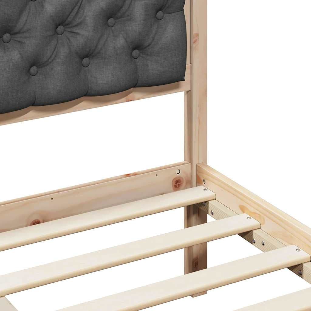 Solid Pine Wood Bed Frame with Modern Headboard 90 x 190 cm