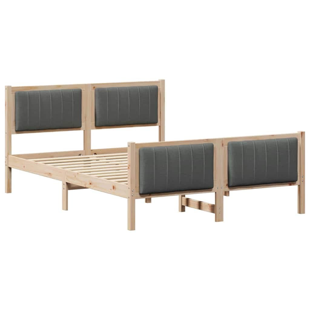 Solid Pine Wood Platform Bed Frame 135 x 190 cm