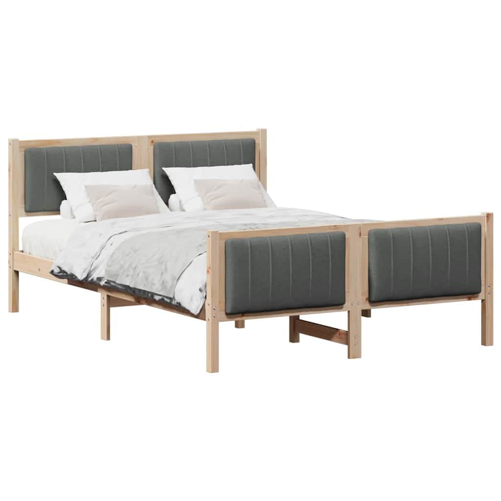 Solid Pine Wood Platform Bed Frame 135 x 190 cm