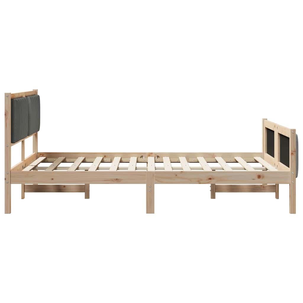 Solid Pine Wood Platform Bed Frame 135 x 190 cm