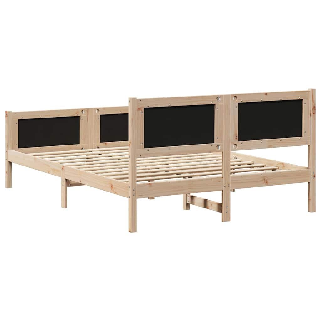 Solid Pine Wood Platform Bed Frame 135 x 190 cm