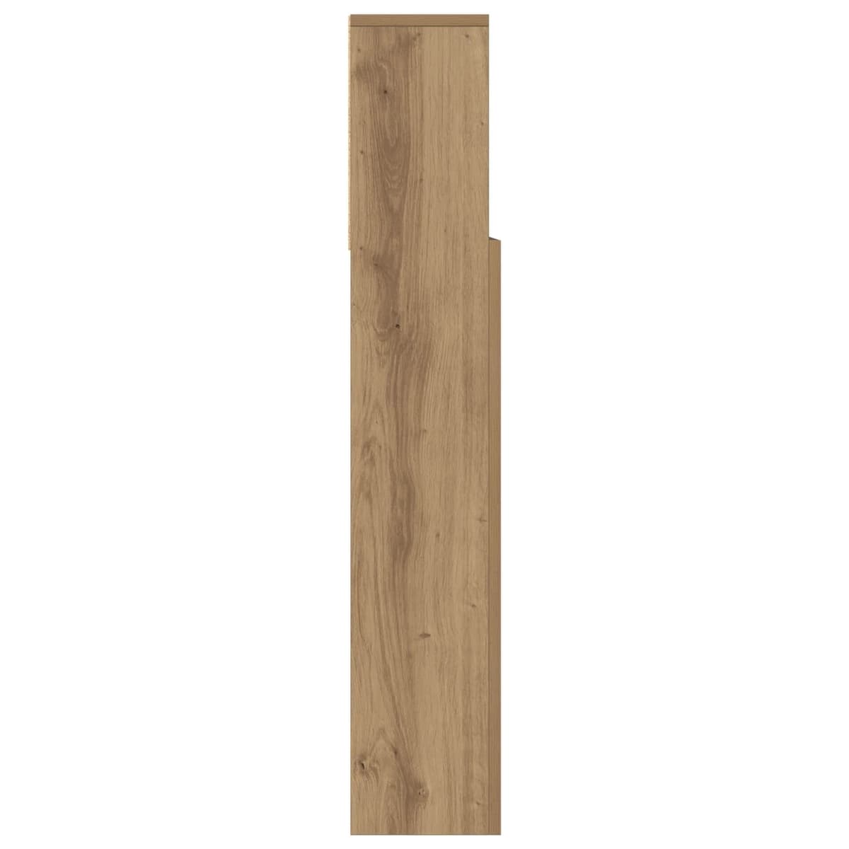 Brown Engineered Wall-Mounted Headboard Cabinet with Shelves