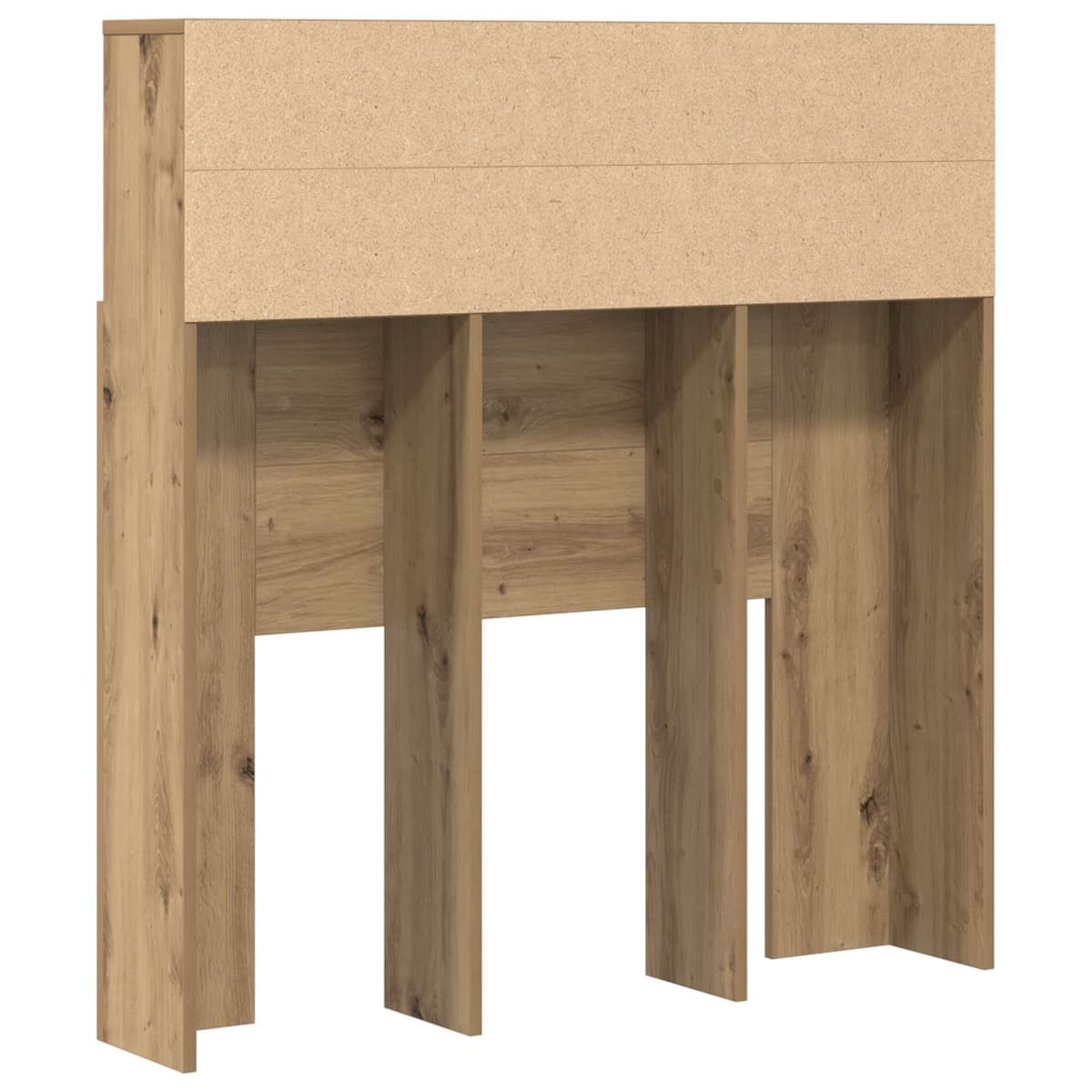 Brown Engineered Wall-Mounted Headboard Cabinet with Shelves