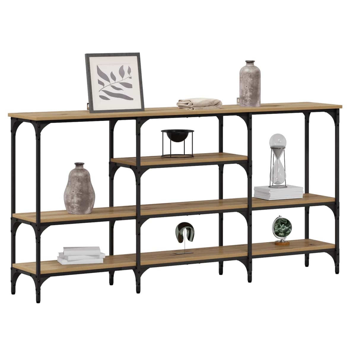 Industrial Console Table for Display and Storage