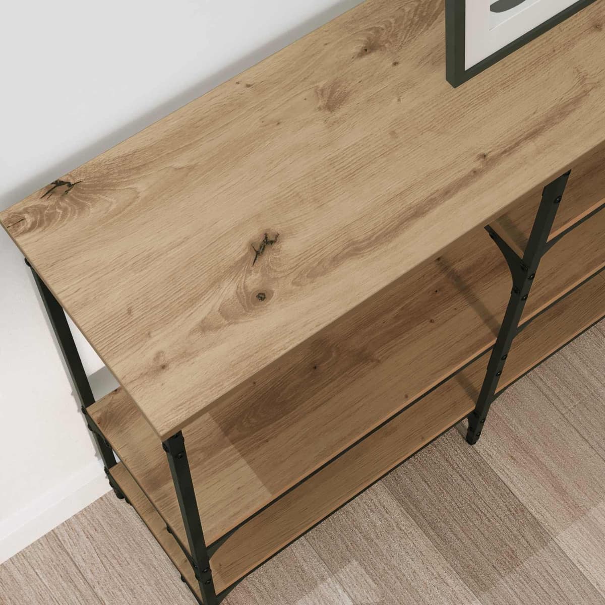 Industrial Console Table for Display and Storage