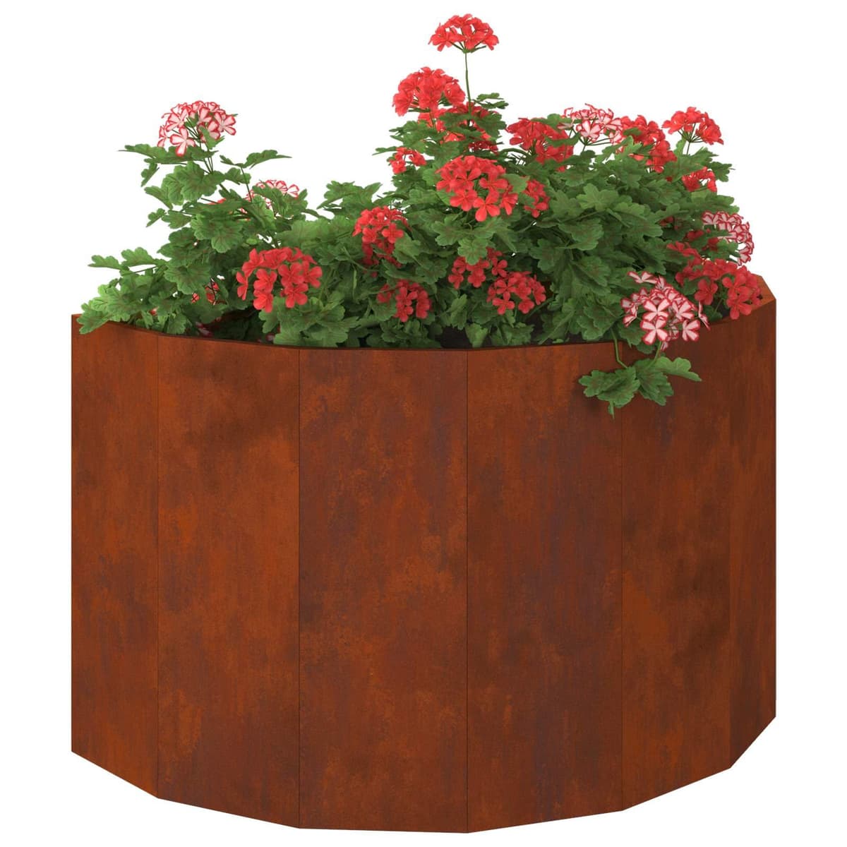 Half Round Outdoor Planter in Weathering Steel 90x45x50cm