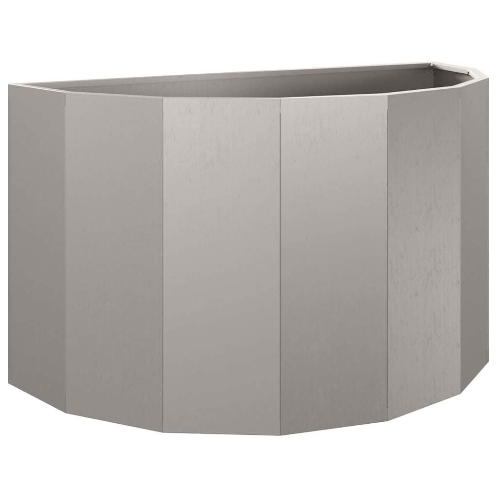 Half Round Outdoor Planter in Weathering Steel 90x45x50cm