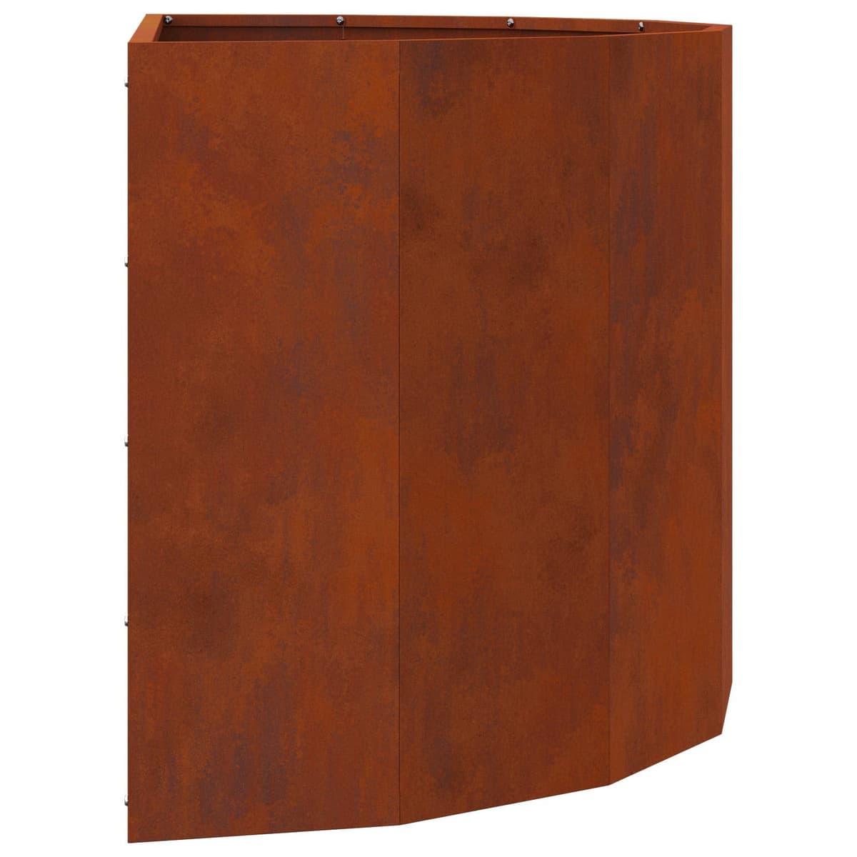 Half Round Outdoor Planter in Weathering Steel 90x45x50cm