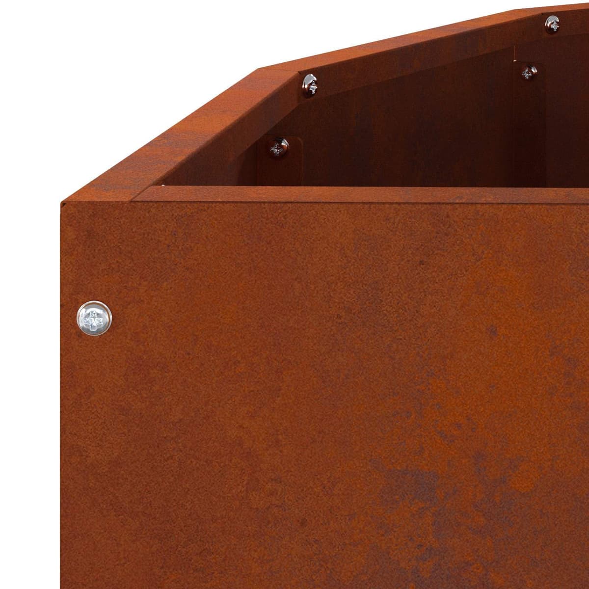 Half Round Outdoor Planter in Weathering Steel 90x45x50cm
