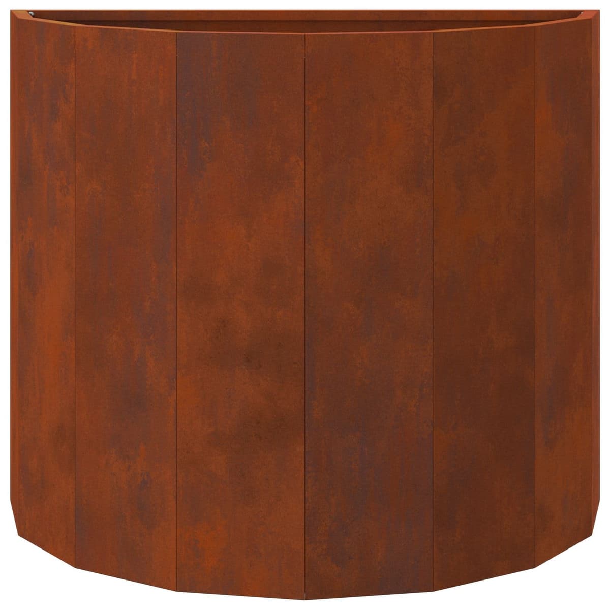 Half Round Garden Planter in Brown Steel 60x30x50cm