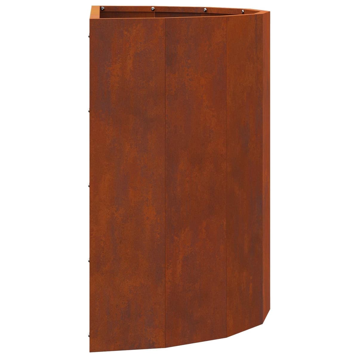 Half Round Garden Planter in Brown Steel 60x30x50cm