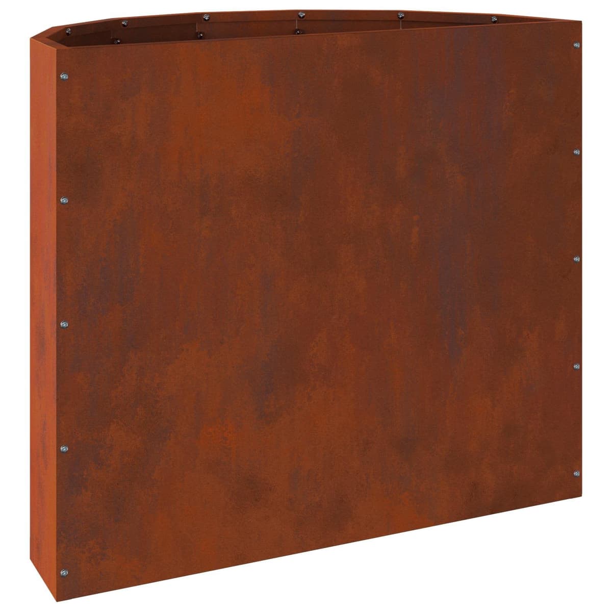 Half Round Garden Planter in Brown Steel 60x30x50cm