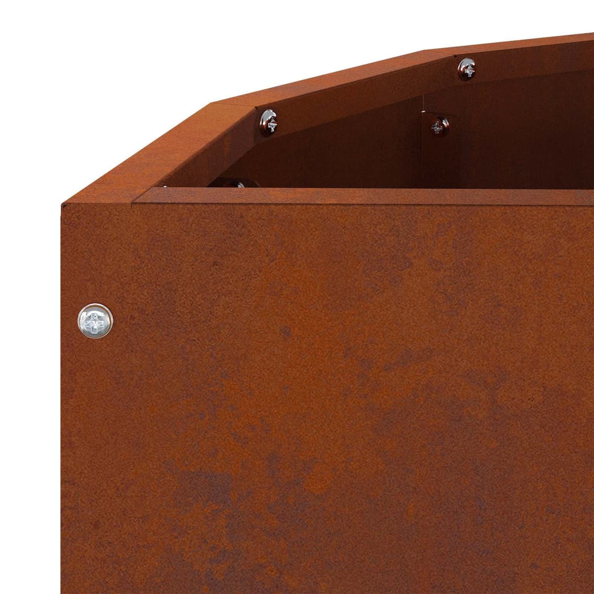 Half Round Garden Planter in Brown Steel 60x30x50cm