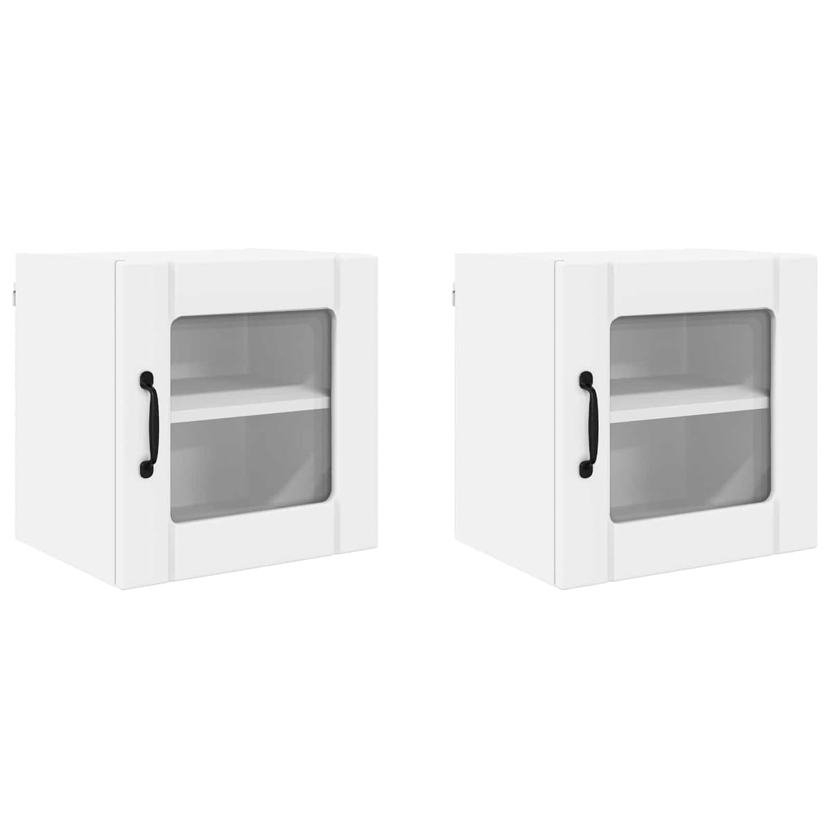 White Wall Glass Cabinet for Kitchen Storage