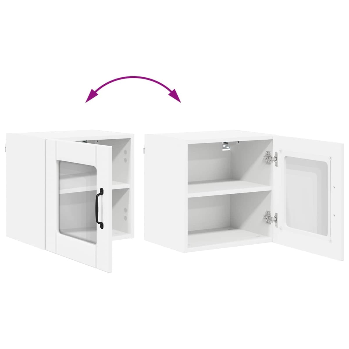 White Wall Glass Cabinet for Kitchen Storage