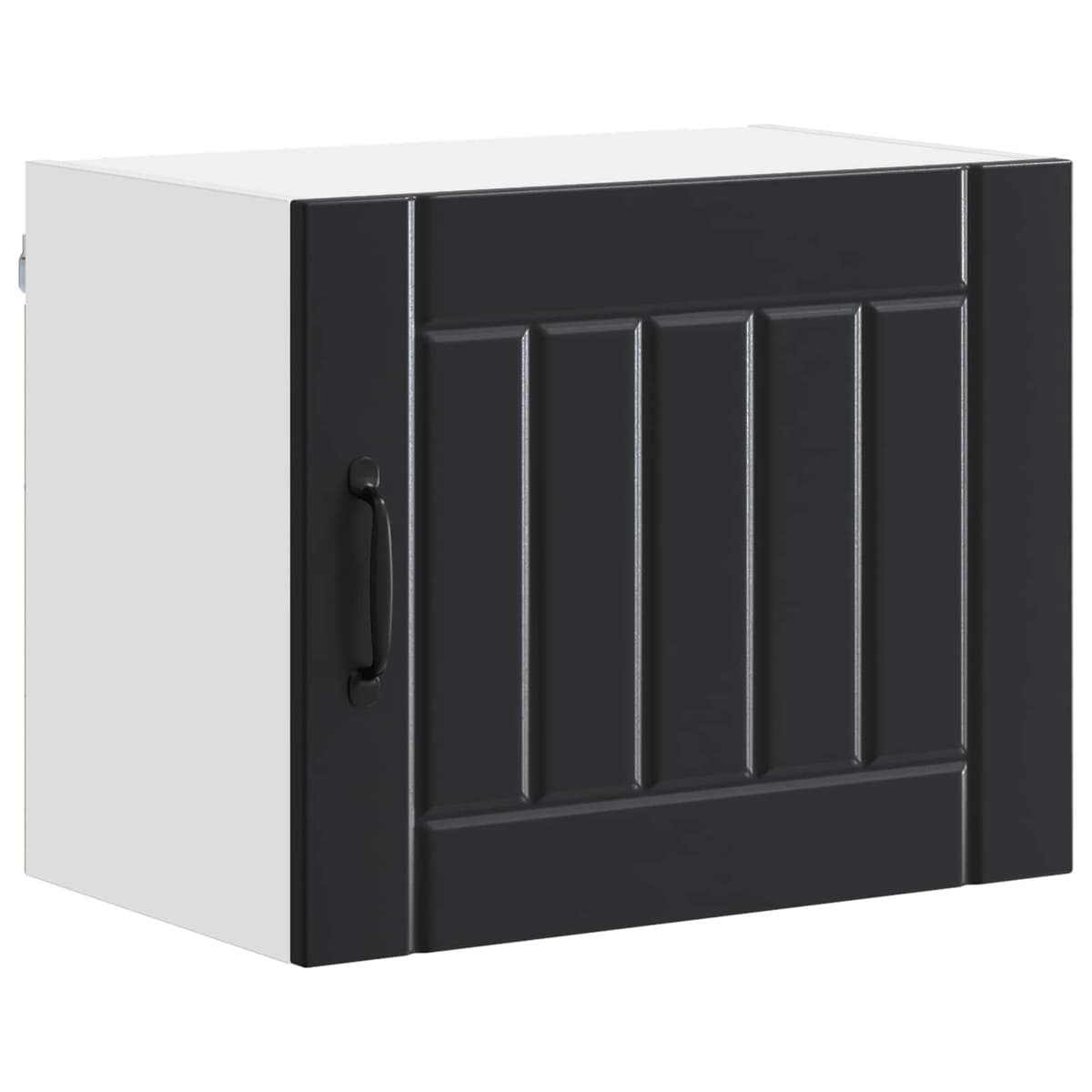 Black Engineered Wood Wall Cabinet for Kitchen