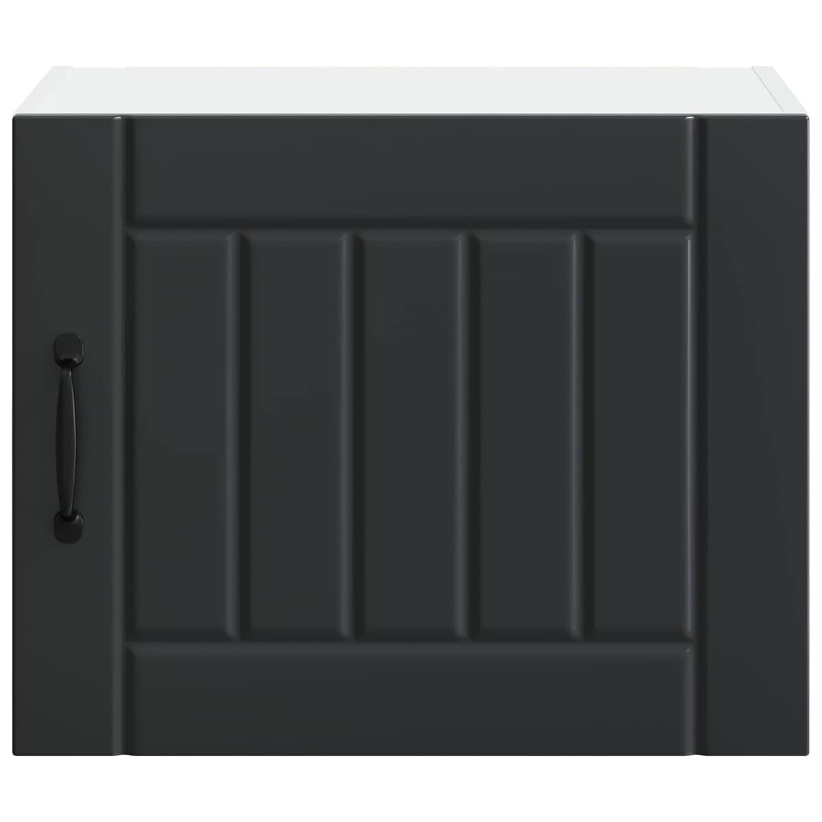 Black Engineered Wood Wall Cabinet for Kitchen