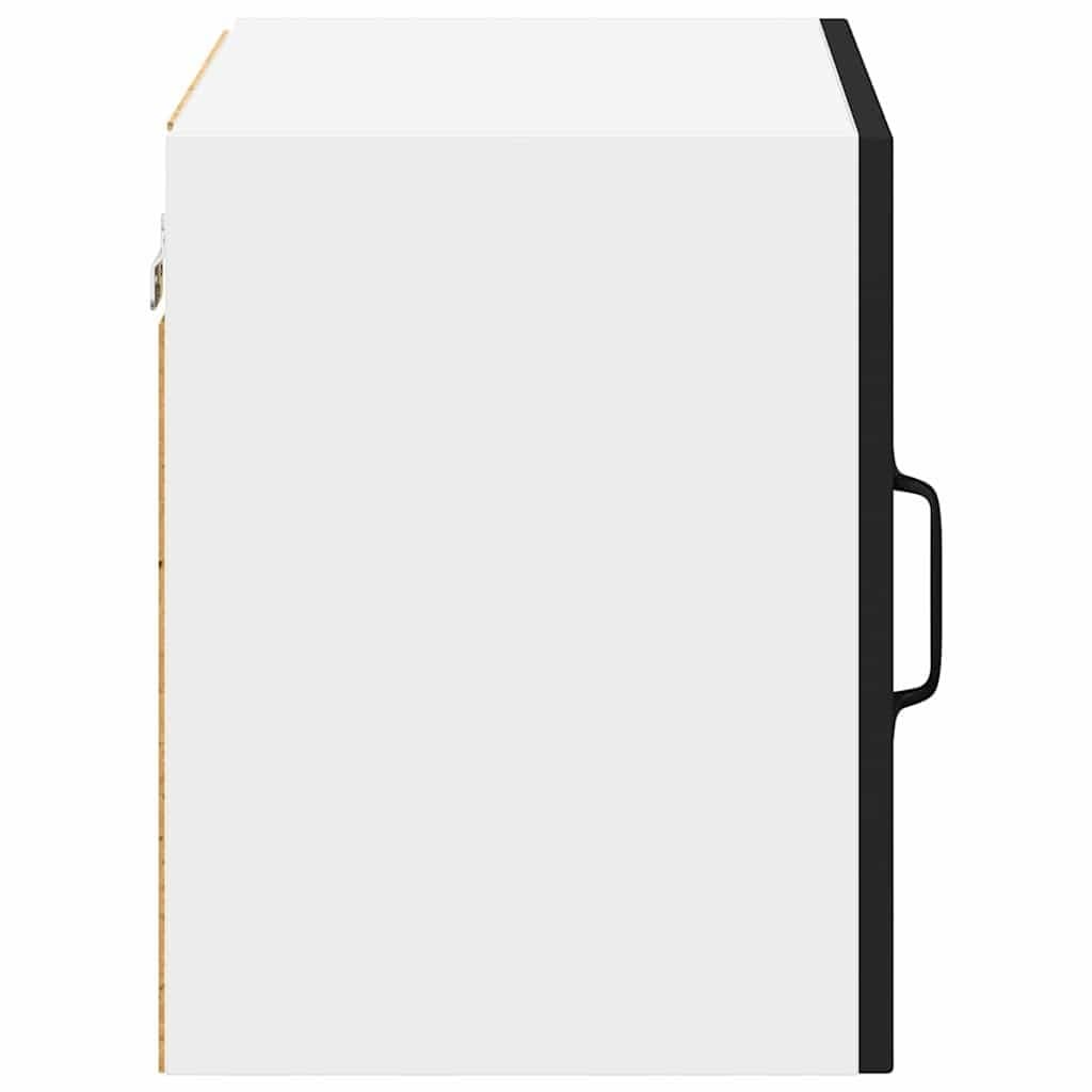 Black Engineered Wood Wall Cabinet for Kitchen