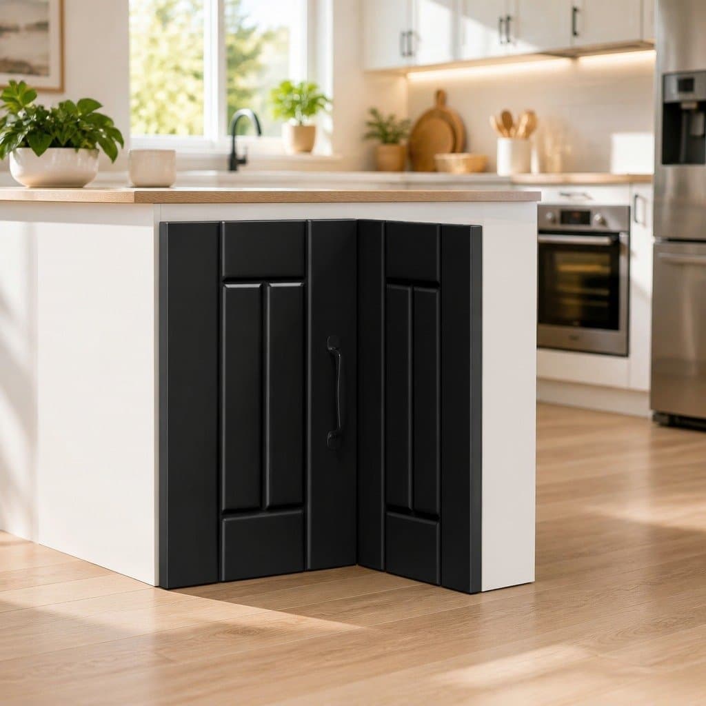 Black Wall Corner Cabinet for Kitchen Storage