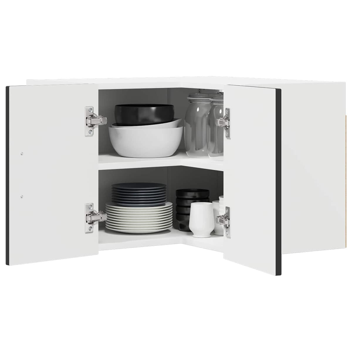 Black Wall Corner Cabinet for Kitchen Storage