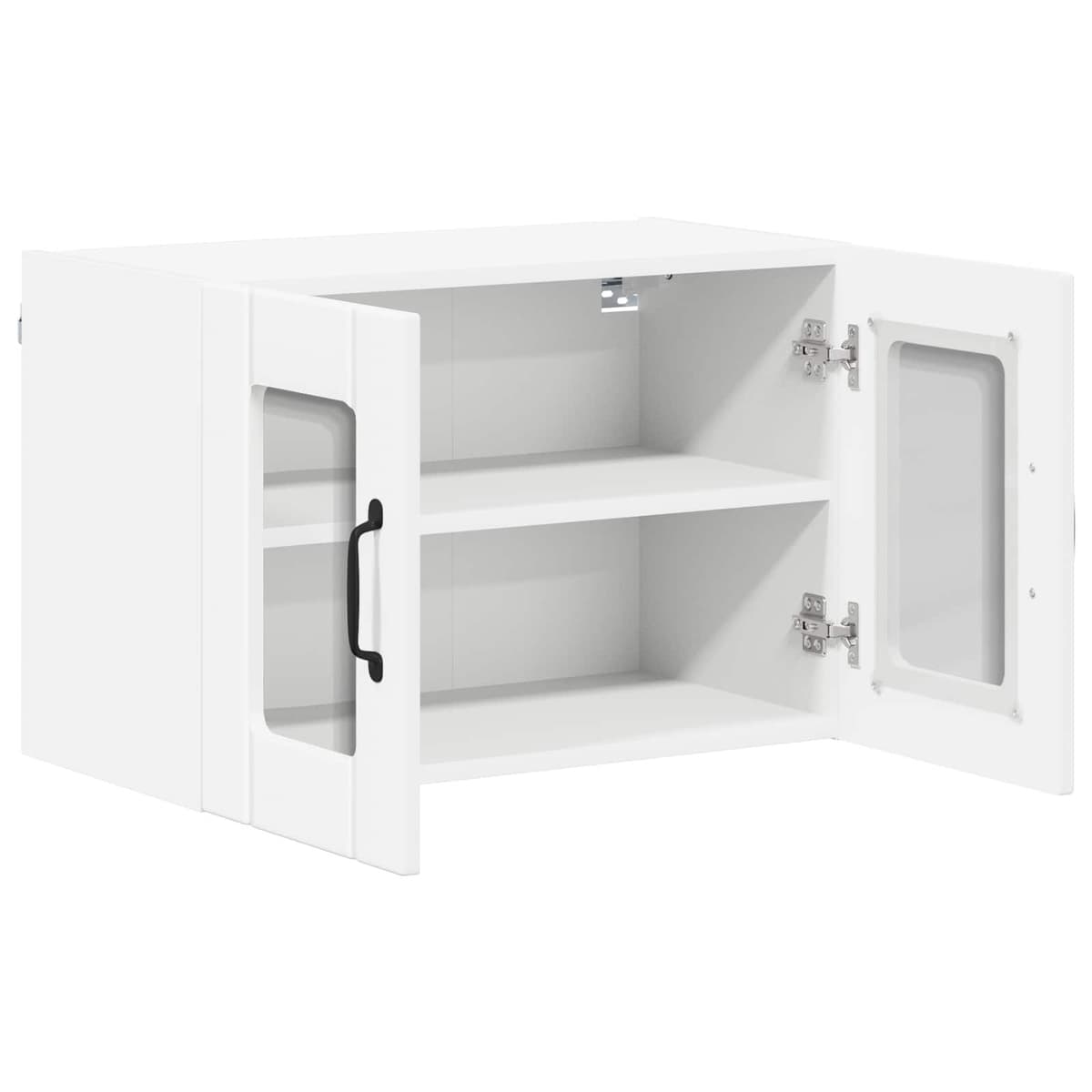 White Glass Wall Cabinet for Kitchen Storage