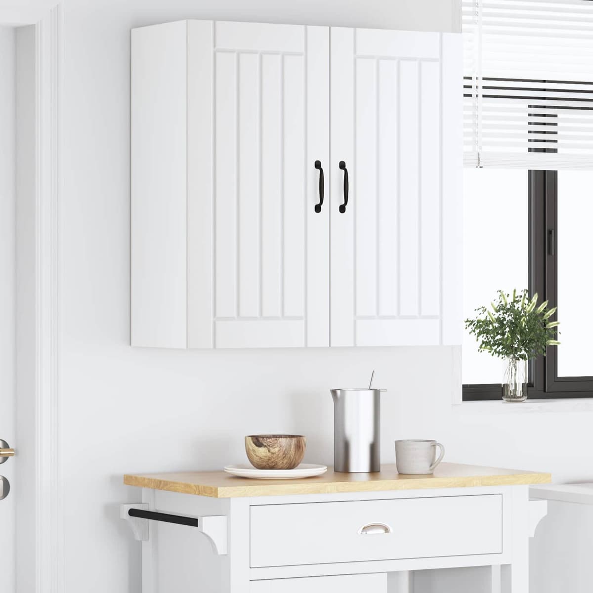 Wall Cabinet White Kitchen Storage Dishwasher Panel Engineered Wood 80x31x80cm