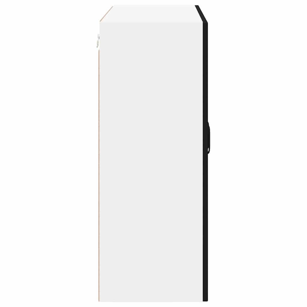 Wall Glass Cabinet Black 80x31x80cm Kitchen Storage Engineered Wood Modern