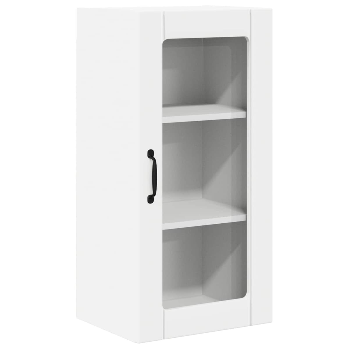 Wall Glass Cabinet PORTO White Kitchen Storage 40 x 31 x 80 cm Set of 2