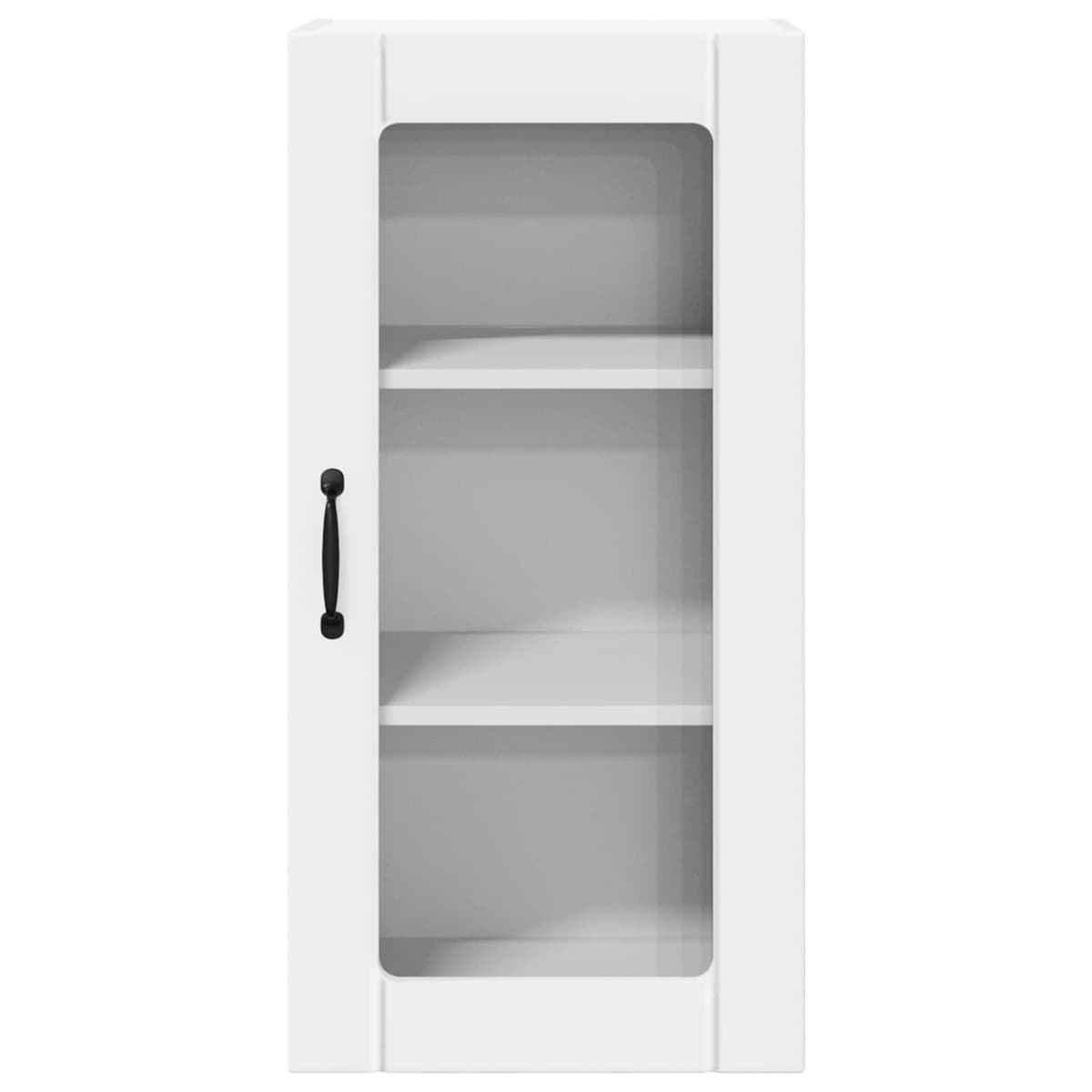 Wall Glass Cabinet PORTO White Kitchen Storage 40 x 31 x 80 cm Set of 2