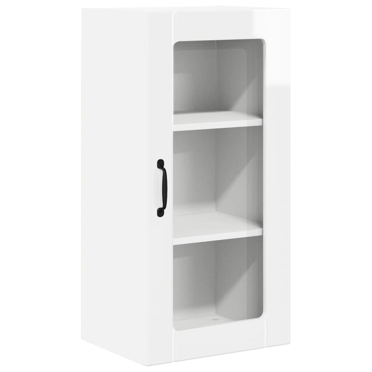 High Gloss White Wall-Mounted Kitchen Cabinet with Shelves