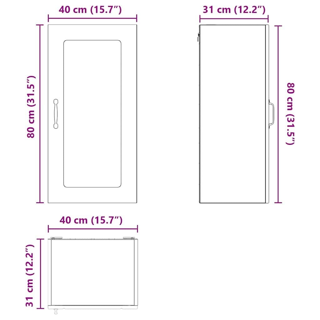 High Gloss White Wall-Mounted Kitchen Cabinet with Shelves
