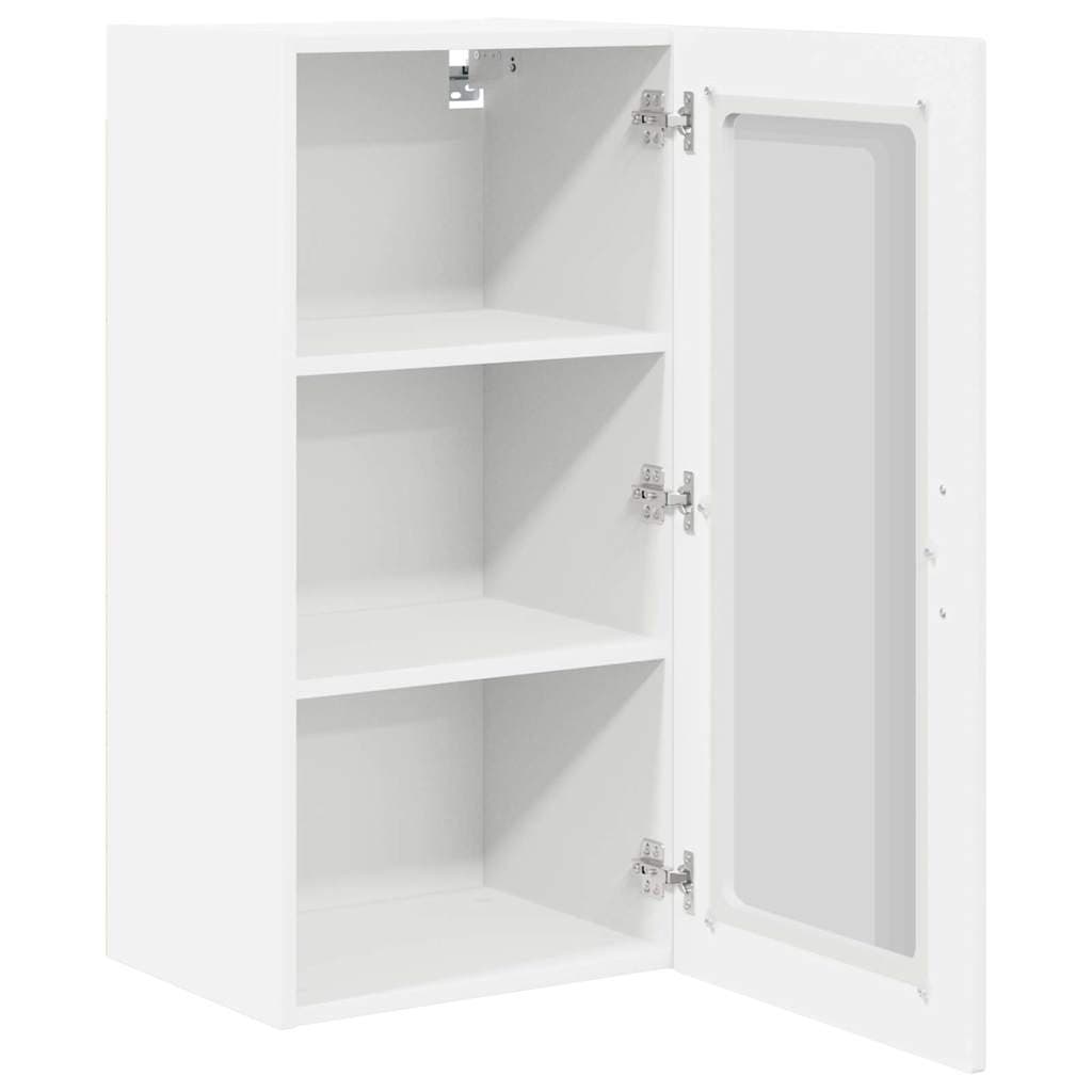 High Gloss White Wall-Mounted Kitchen Cabinet with Shelves
