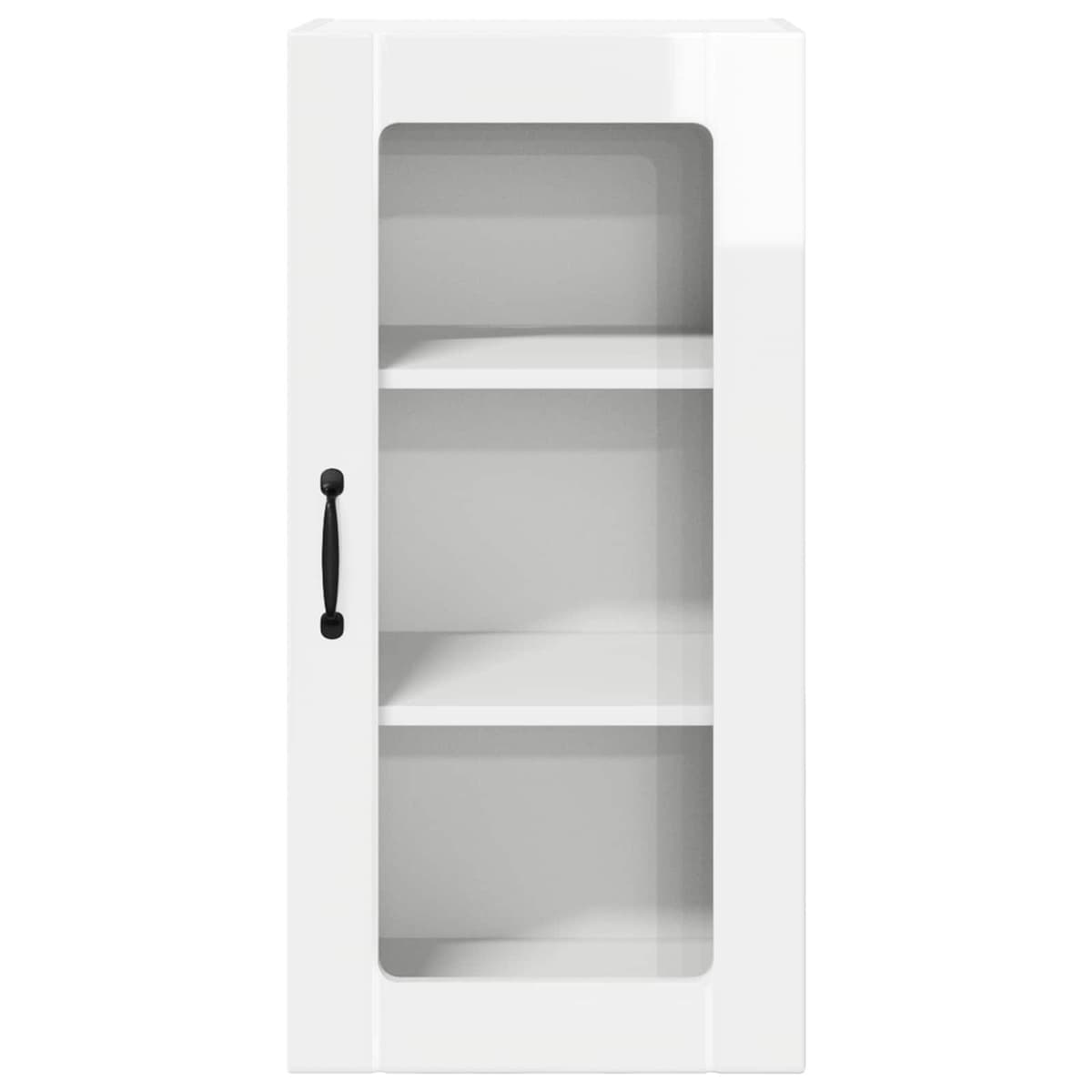 High Gloss White Wall-Mounted Kitchen Cabinet with Shelves