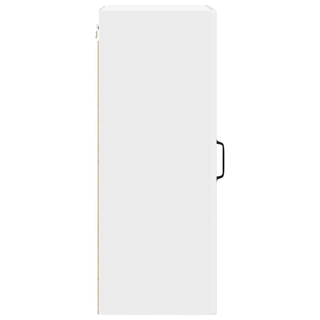 High Gloss White Wall-Mounted Kitchen Cabinet with Shelves